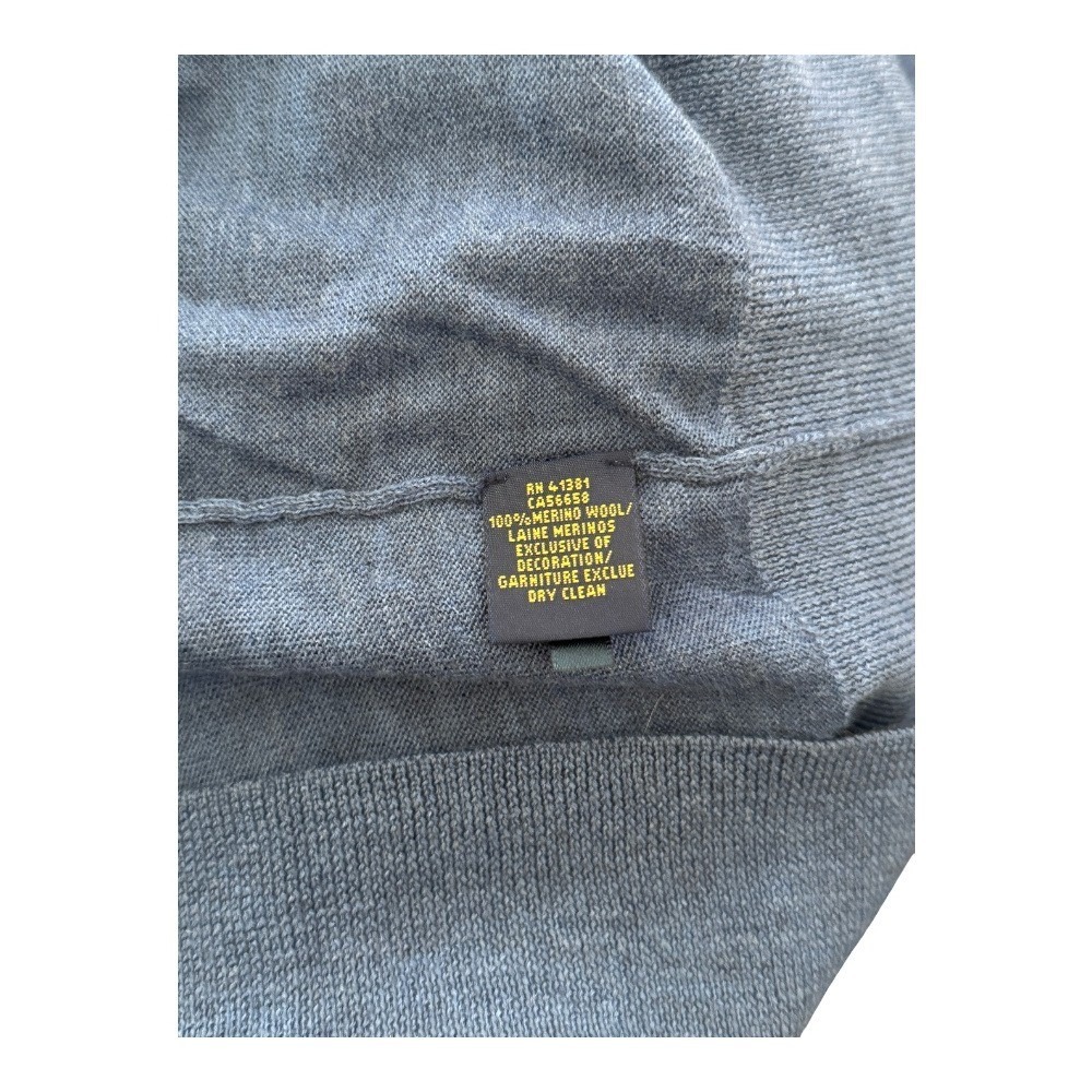 Polo Ralph Lauren Sweater Womens XL Blue Merino Wool V-Neck Custom Fit Pony Logo - Picture 9 of 10